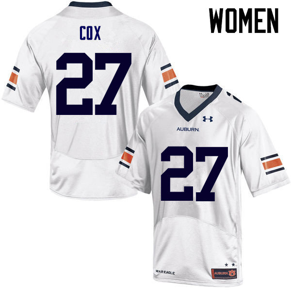Women Auburn Tigers #27 Chandler Cox College Football Jerseys Sale-White - Click Image to Close